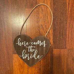 “Here Comes The Bride” Ring Bearer Wooden Sign